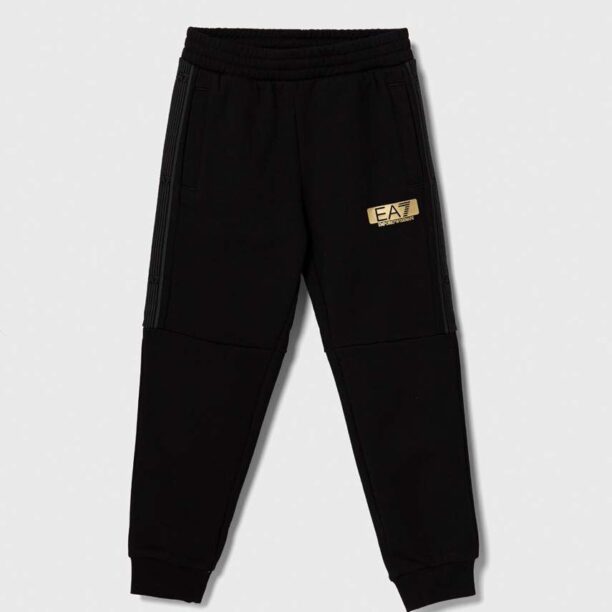 EA7 Emporio Armani pantaloni de trening pentru copii culoarea negru