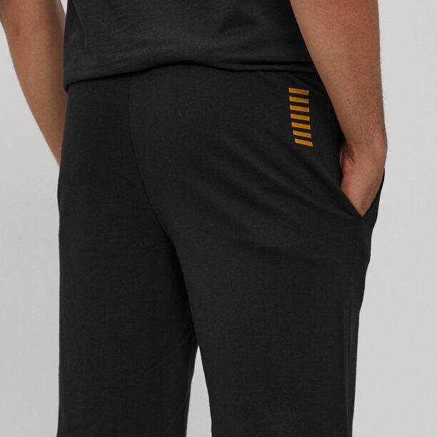 EA7 Emporio Armani pantaloni scurti din bumbac culoarea negru preţ