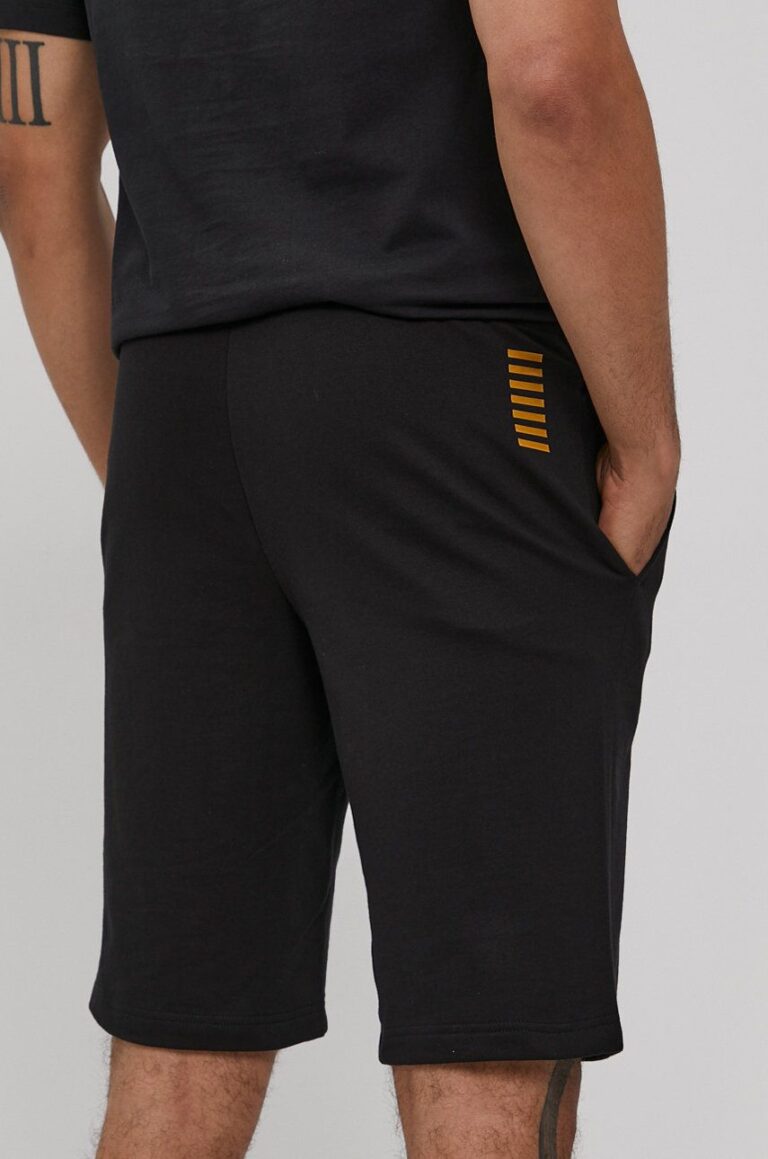 EA7 Emporio Armani pantaloni scurti din bumbac culoarea negru preţ