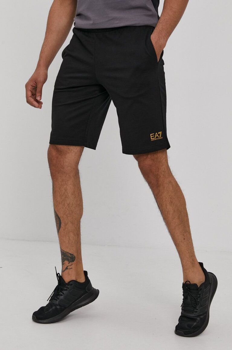 EA7 Emporio Armani pantaloni scurti din bumbac culoarea negru