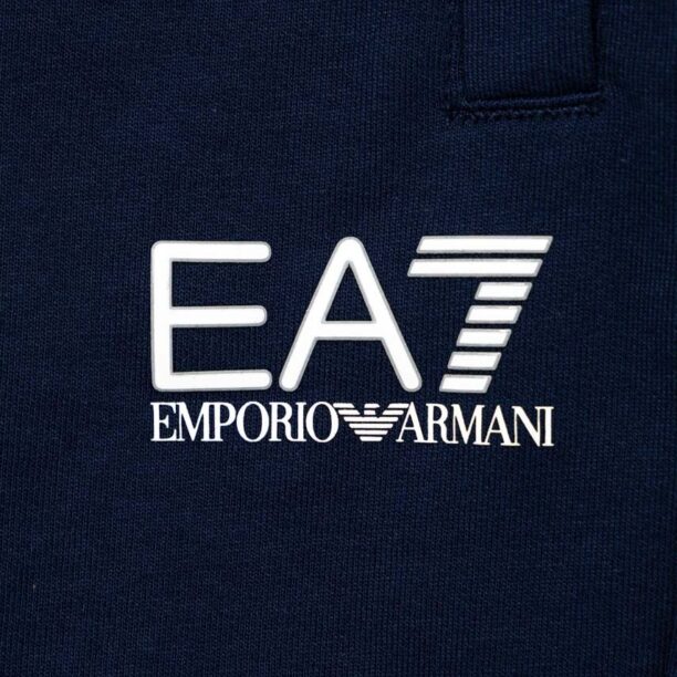 EA7 Emporio Armani pantaloni scurți din bumbac pentru copii culoarea albastru marin preţ