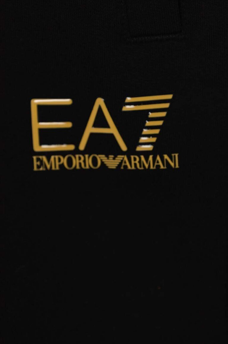 EA7 Emporio Armani pantaloni scurți din bumbac pentru copii culoarea negru preţ