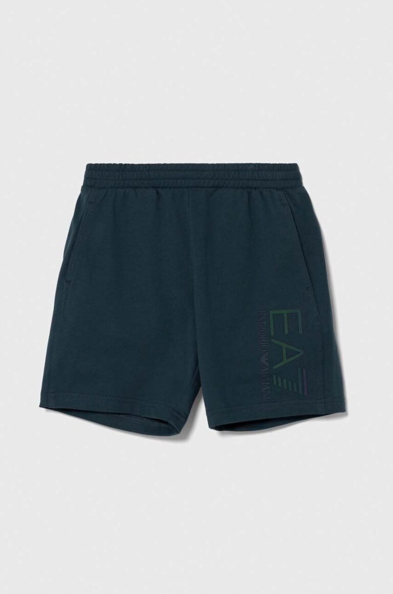 EA7 Emporio Armani pantaloni scurți din bumbac pentru copii talie reglabila