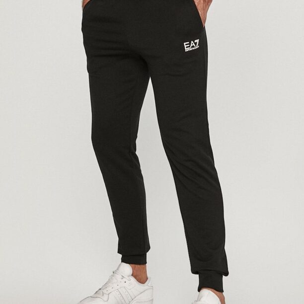 EA7 Emporio Armani trening din bumbac culoarea negru preţ