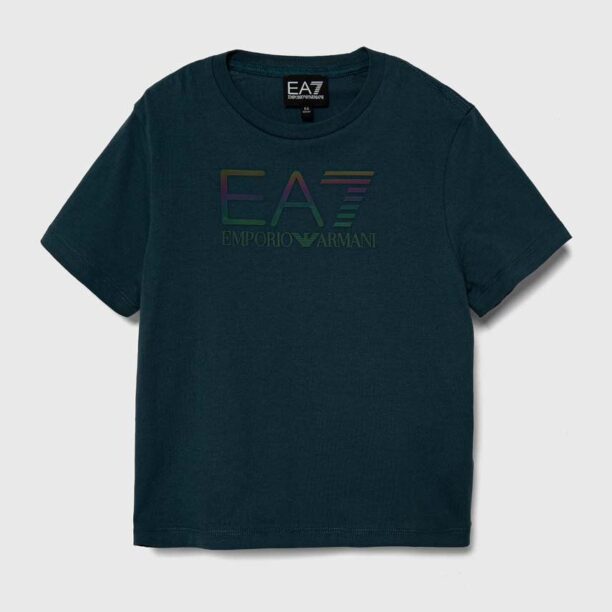 EA7 Emporio Armani tricou de bumbac pentru copii cu imprimeu