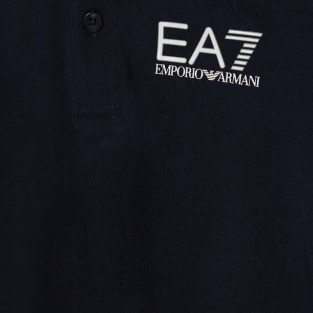 EA7 Emporio Armani tricouri polo din bumbac pentru copii neted preţ