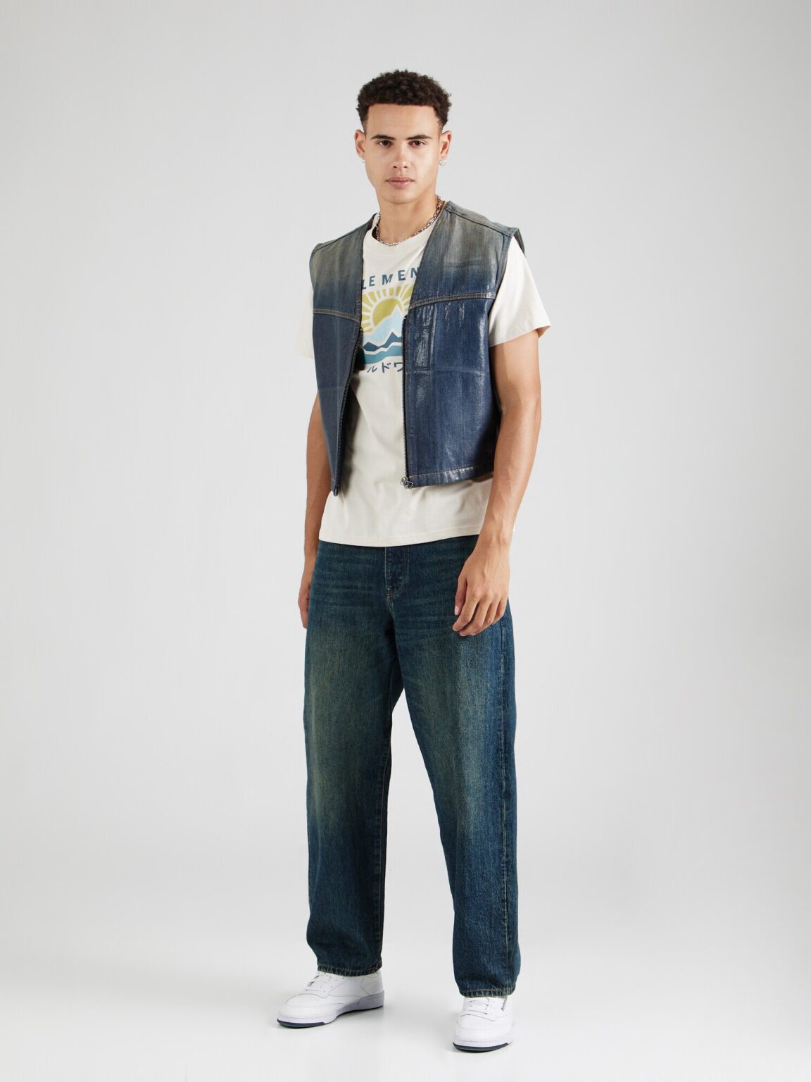 Cumpăra ELEMENT Tricou 'KYOTO'  bej / albastru marin / albastru deschis / galben șofran