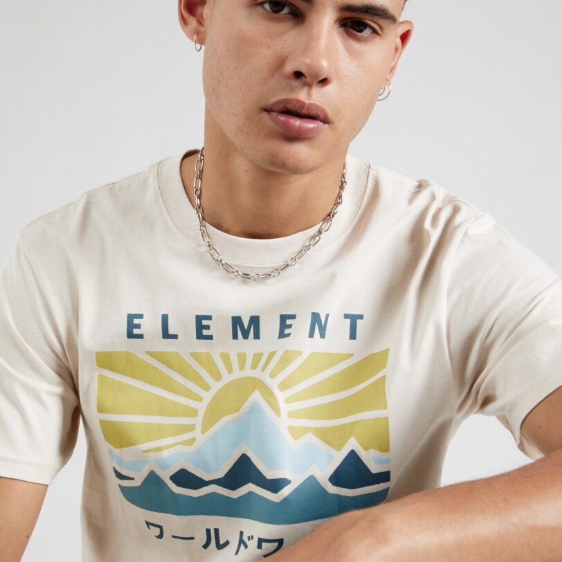 Preţ ELEMENT Tricou 'KYOTO'  bej / albastru marin / albastru deschis / galben șofran