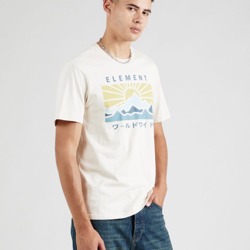 ELEMENT Tricou 'KYOTO'  bej / albastru marin / albastru deschis / galben șofran