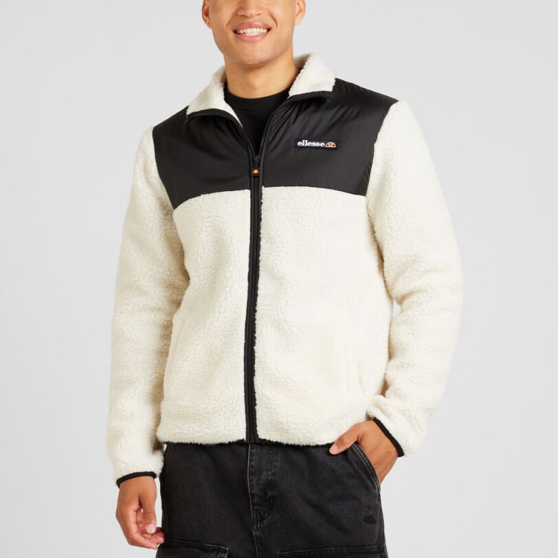 ELLESSE Jachetă  fleece 'Cristofi'  crem / negru