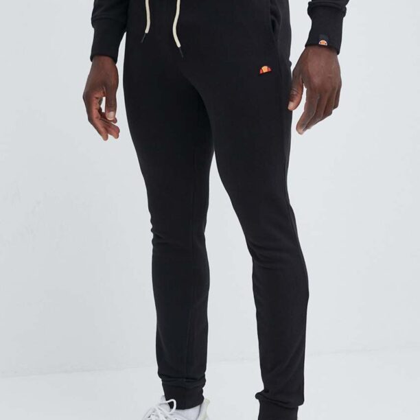 Ellesse pantaloni de trening din bumbac Mayor Jog Pant culoarea negru