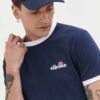 Ellesse tricou din bumbac culoarea albastru marin