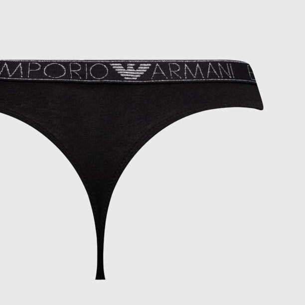 Emporio Armani Underwear tanga 2-pack culoarea negru preţ