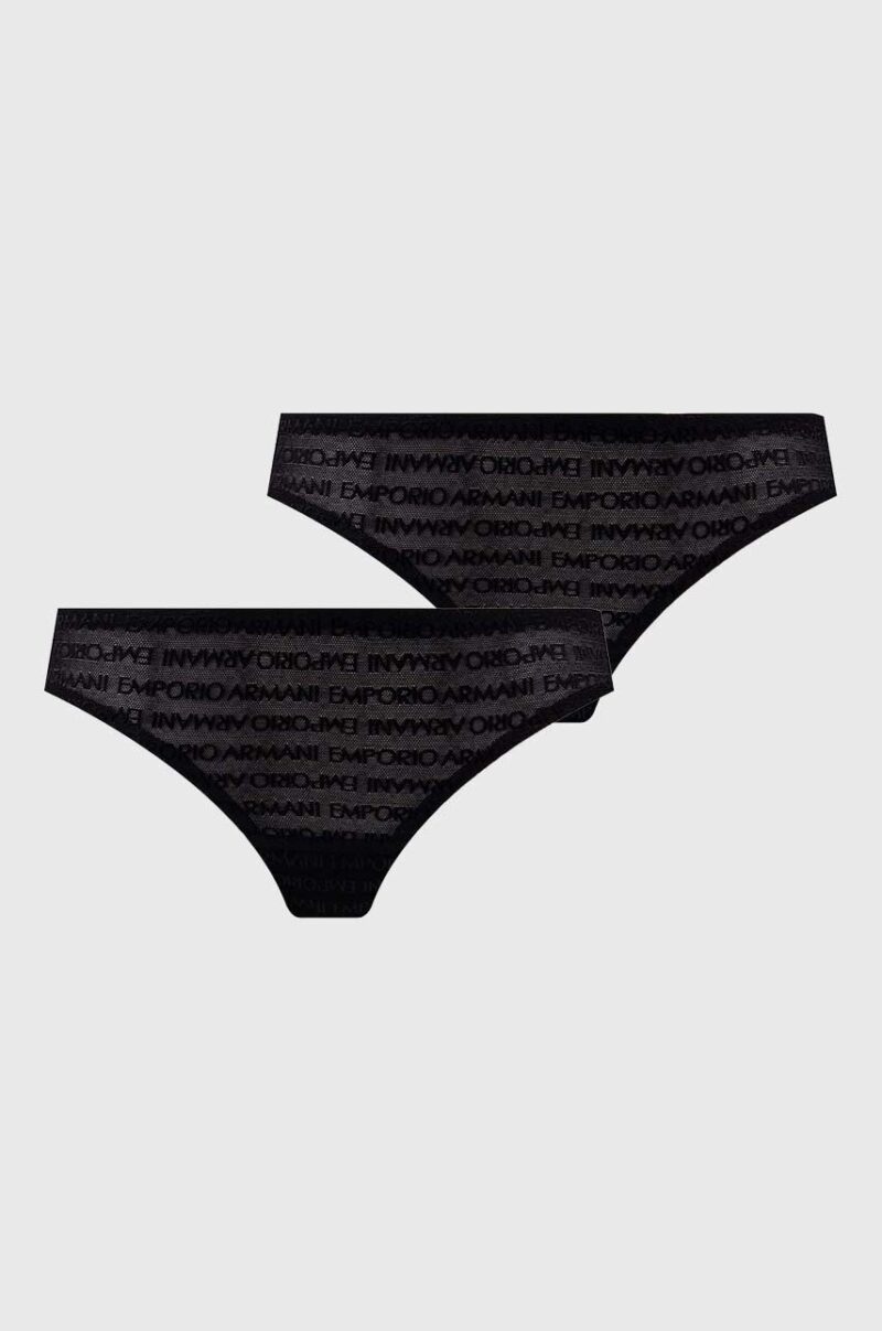 Emporio Armani Underwear tanga 2-pack culoarea negru