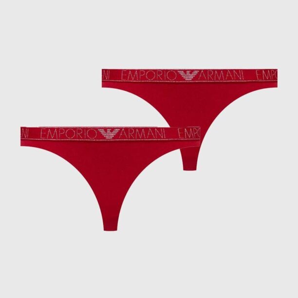 Emporio Armani Underwear tanga 2-pack culoarea rosu