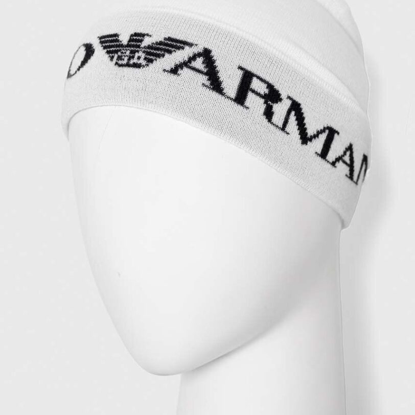 Emporio Armani șapcă și eșarfă pentru copii culoarea alb preţ