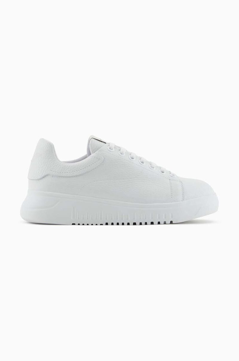 Emporio Armani sneakers din piele culoarea alb