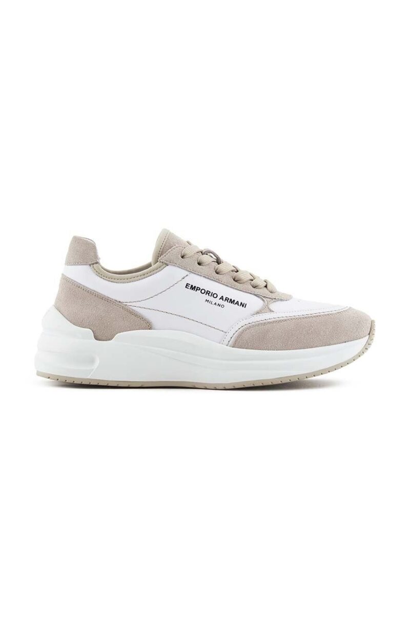 Emporio Armani sneakers din piele culoarea alb