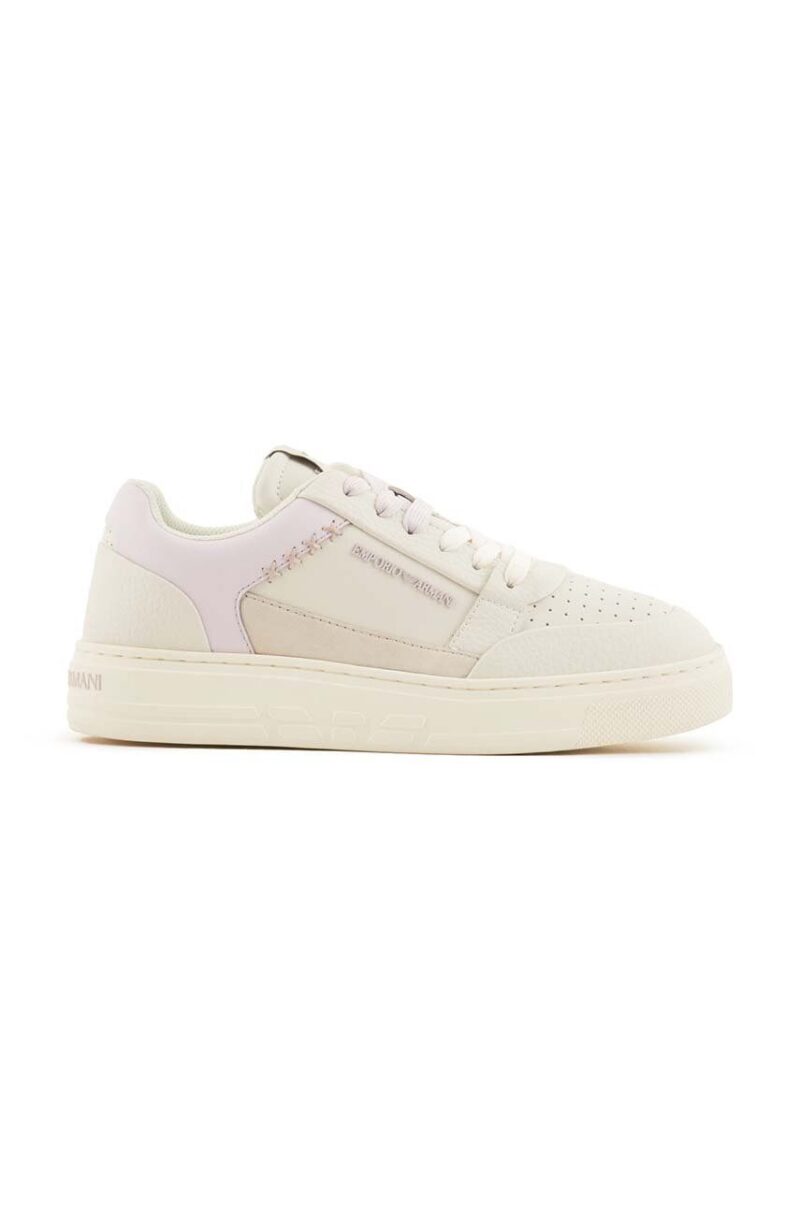 Emporio Armani sneakers din piele culoarea bej