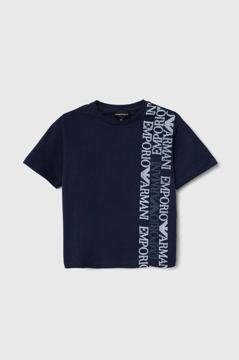 Emporio Armani tricou de bumbac pentru copii cu imprimeu