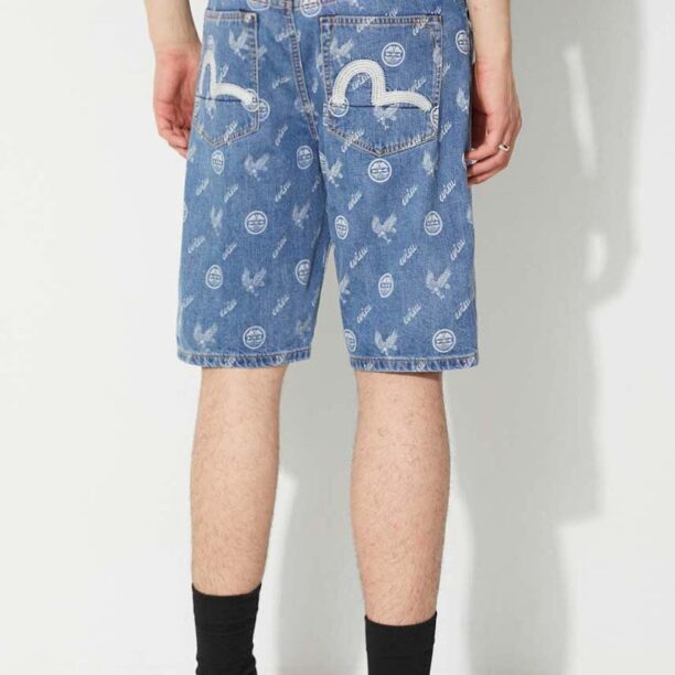 Evisu pantaloni scurți din denim bărbați