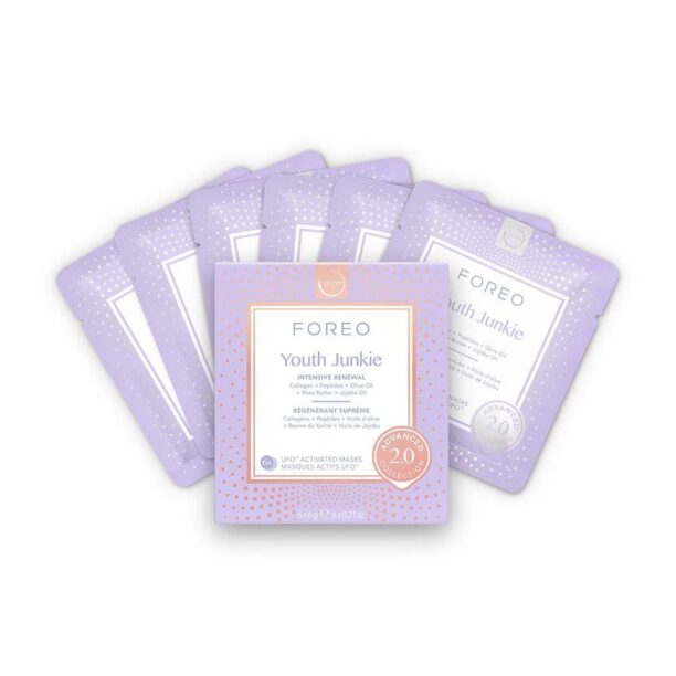 FOREO mască de față anti-îmbătrânire activată ufo UFO Masks Youth Junkie 2.0 6-pack