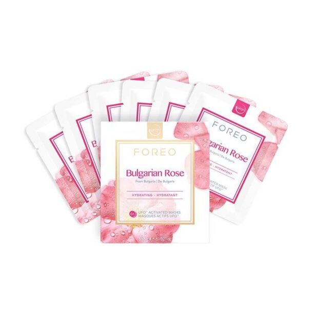 FOREO mască hidratantă activată ufo pentru pielea plictisitoare Bulgarian Rose 6-pack