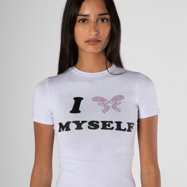 Felicious Tricou 'Love Yourself'  roz eozină / negru / alb murdar preţ