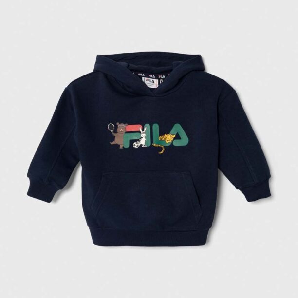 Fila bluza copii TEMNITZQUELL hoody culoarea albastru marin