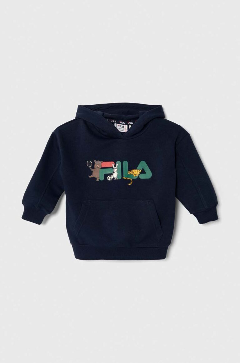 Fila bluza copii TEMNITZQUELL hoody culoarea albastru marin