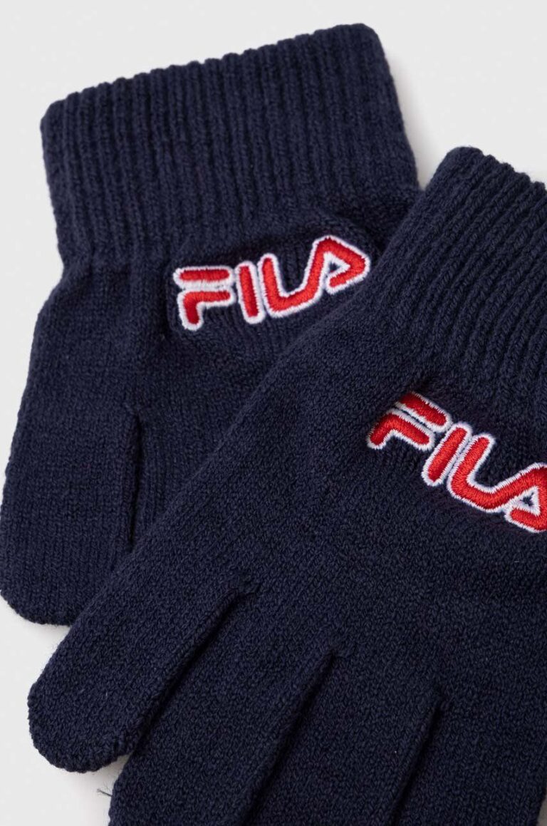 Fila caciula si manusi copii BEREA Set beanies & Gloves culoarea albastru marin preţ