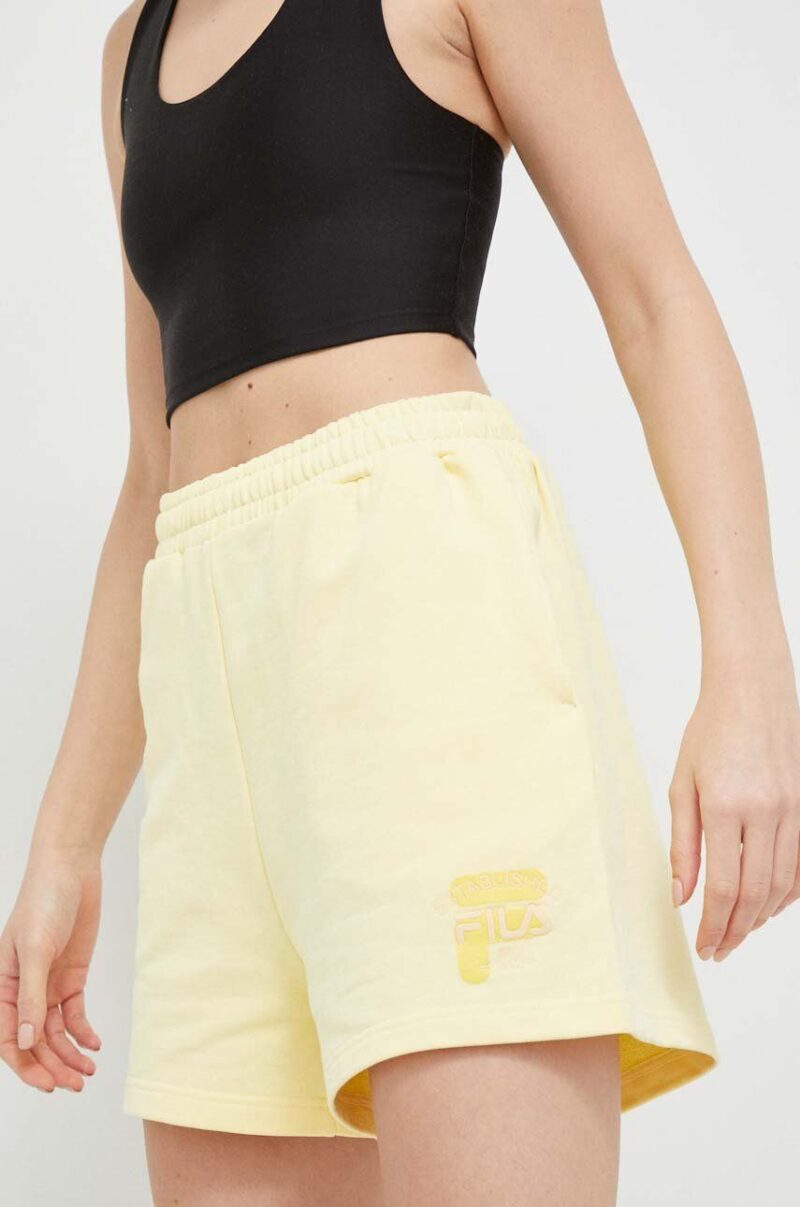 Fila pantaloni scurti din bumbac culoarea galben