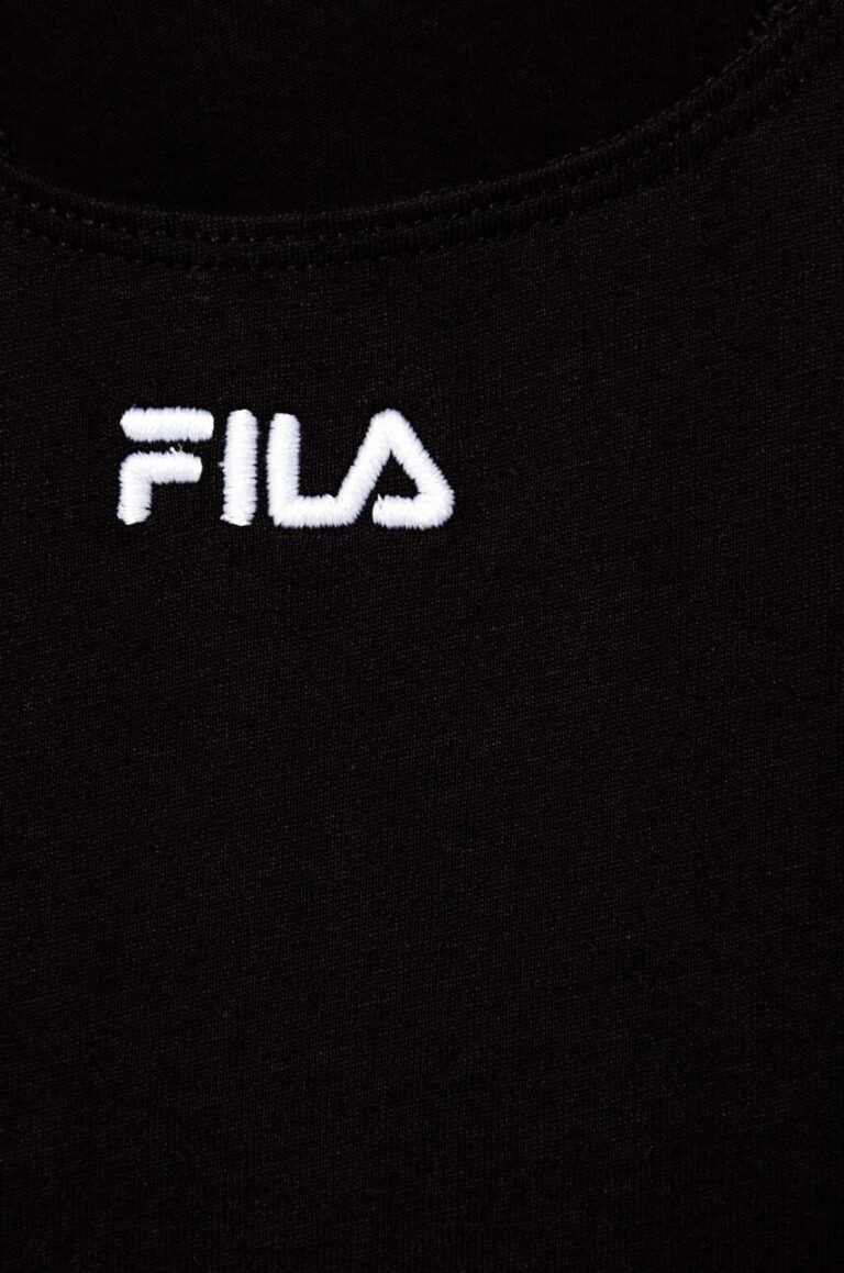 Fila top din bumbac pentru copii BELI MANASTIR culoarea negru preţ