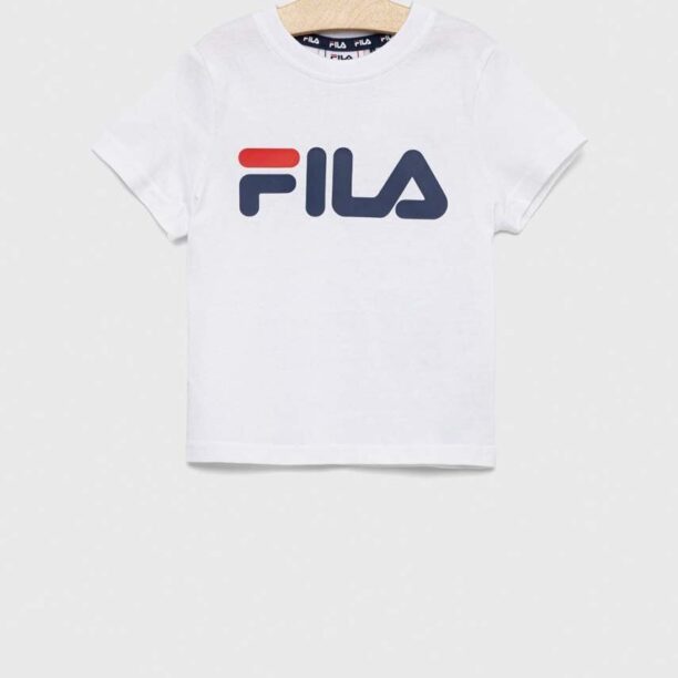 Fila tricou de bumbac pentru copii culoarea alb