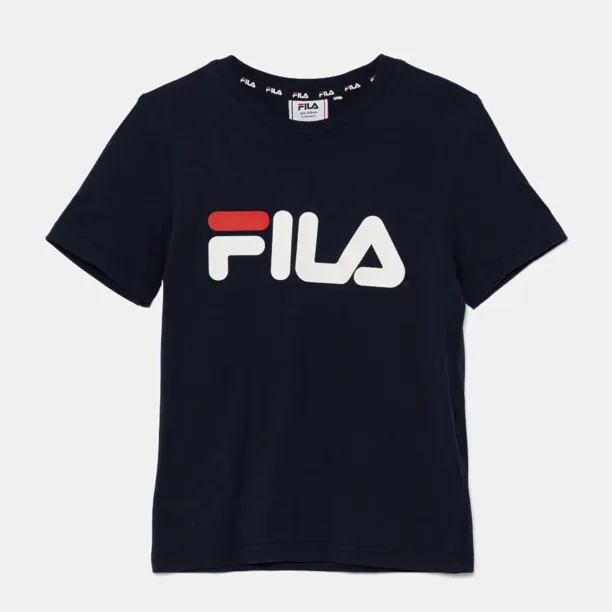 Fila tricou de bumbac pentru copii culoarea albastru marin