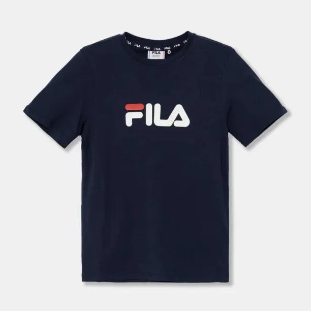 Fila tricou de bumbac pentru copii culoarea albastru marin