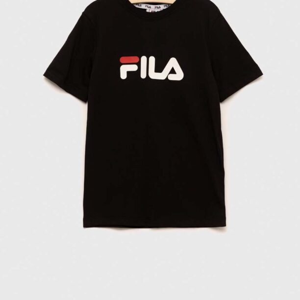 Fila tricou de bumbac pentru copii culoarea negru