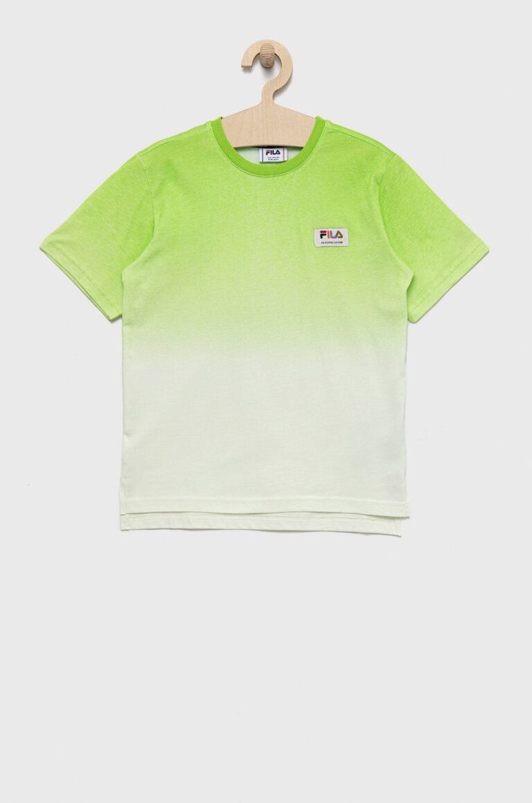 Fila tricou de bumbac pentru copii culoarea verde