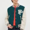 Filling Pieces jachetă bomber din lână Varsity Jacket culoarea verde