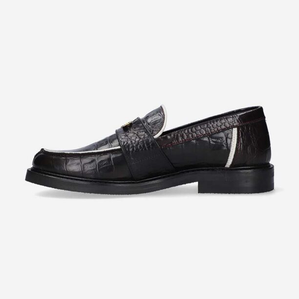 Filling Pieces mocasini de piele Loafer Polido Ox Blood culoarea negru 44233191912-BLACK preţ