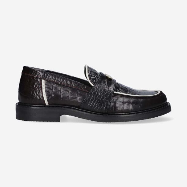 Filling Pieces mocasini de piele Loafer Polido Ox Blood culoarea negru 44233191912-BLACK