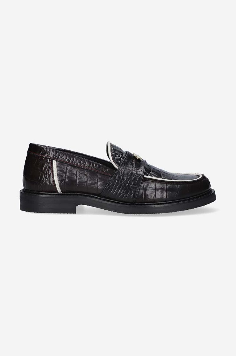 Filling Pieces mocasini de piele Loafer Polido Ox Blood culoarea negru 44233191912-BLACK