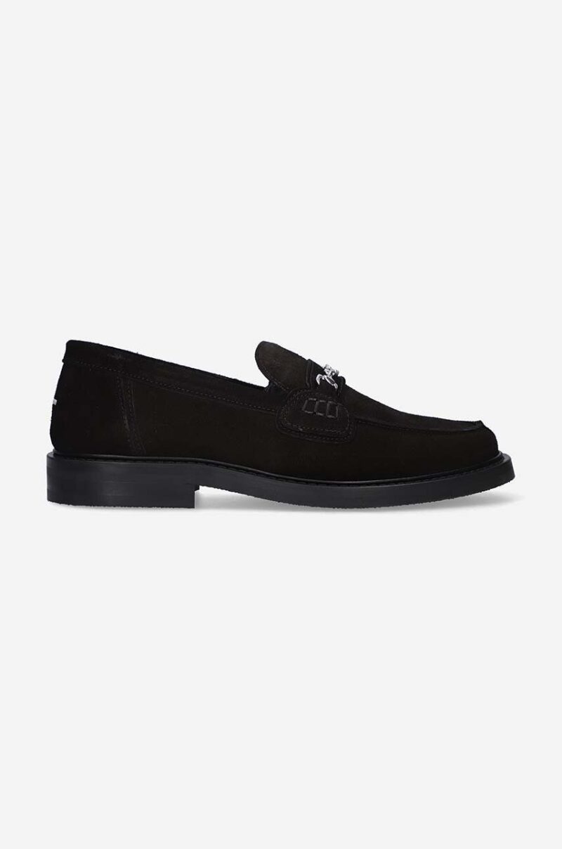 Filling Pieces mocasini din piele întoarsă Loafer Suede culoarea negru