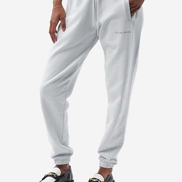 Filling Pieces pantaloni de trening din bumbac culoarea gri