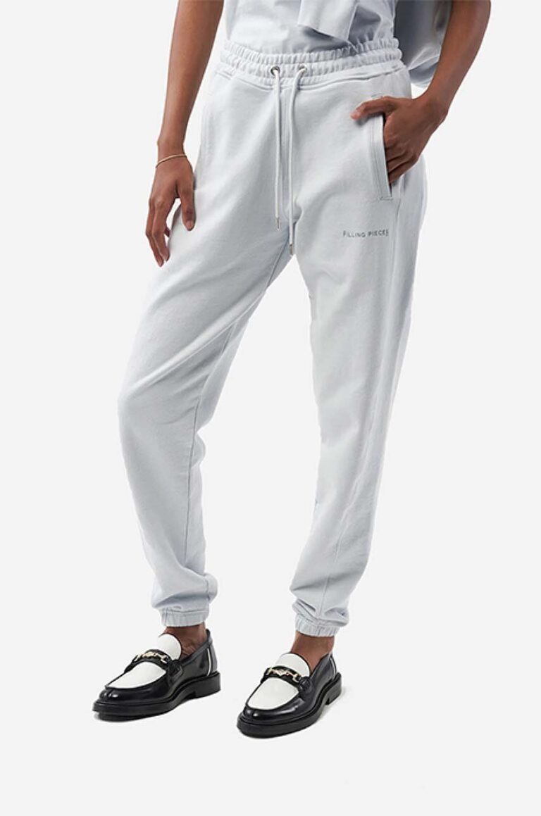 Filling Pieces pantaloni de trening din bumbac culoarea gri