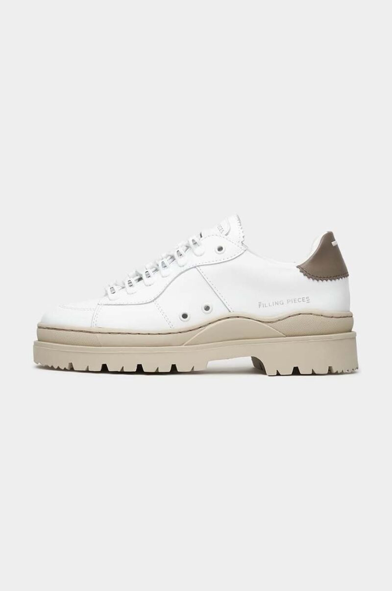 Filling Pieces sneakers din piele Court Serrated culoarea alb