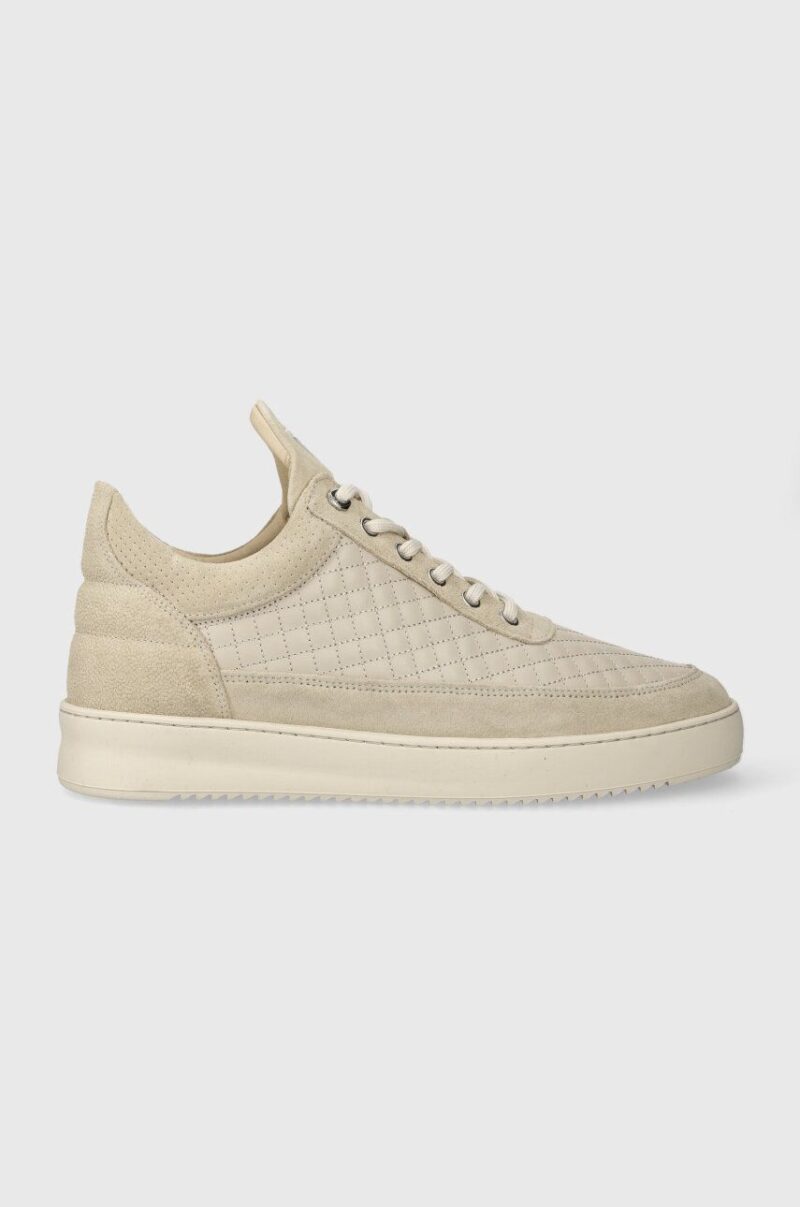 Filling Pieces sneakers din piele Low top Quilted culoarea bej