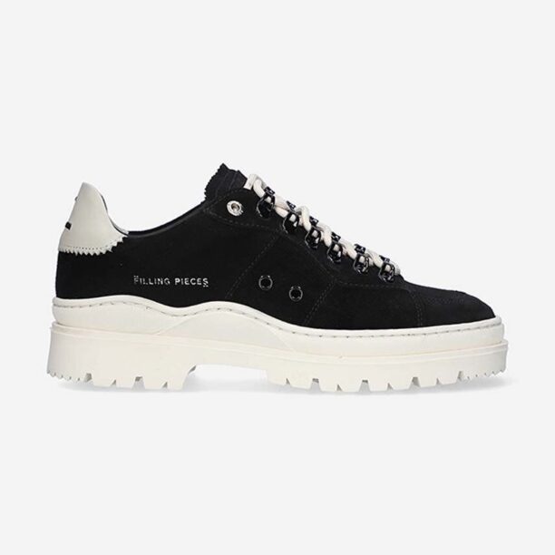 Filling Pieces sneakers din piele întoarsă Court Serrated culoarea negru