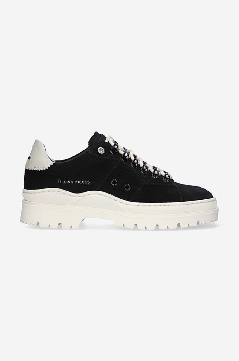 Filling Pieces sneakers din piele întoarsă Court Serrated culoarea negru