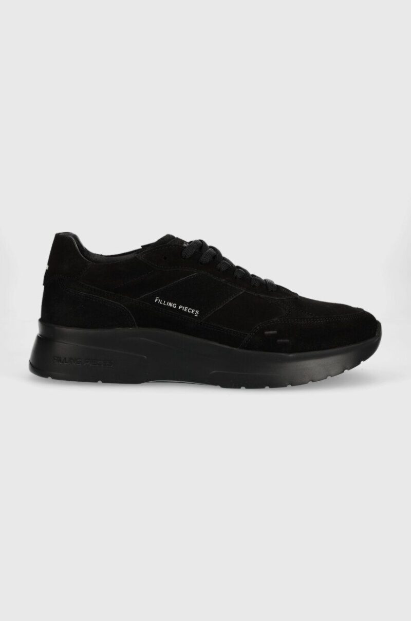 Filling Pieces sneakers din piele întoarsă Jet Runner culoarea negru